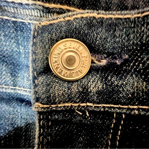 7 For All Mankind Women's Straight Leg Jeans - Blue - Picture 12 of 12